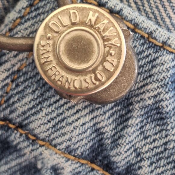 Old Navy Shortalls Blue Denim Y2k Jean L Bibs Overalls Shorts Barn Farmer Large - Picture 5 of 11